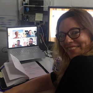 Pioneera founder Danielle Owen Whitford with the team working remotely from their homes around Australia.